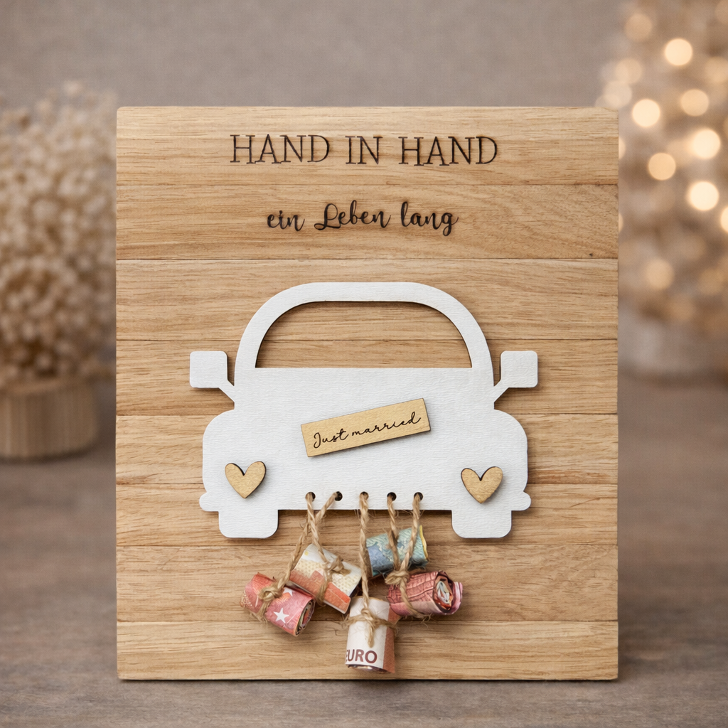 Holz-Geldgeschenk zur Hochzeit