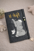 U-Heft-Hülle aus Filz mit Namen