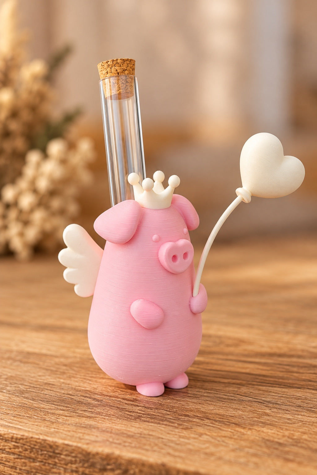 Königsschweinchen mit Herzballon seitlich