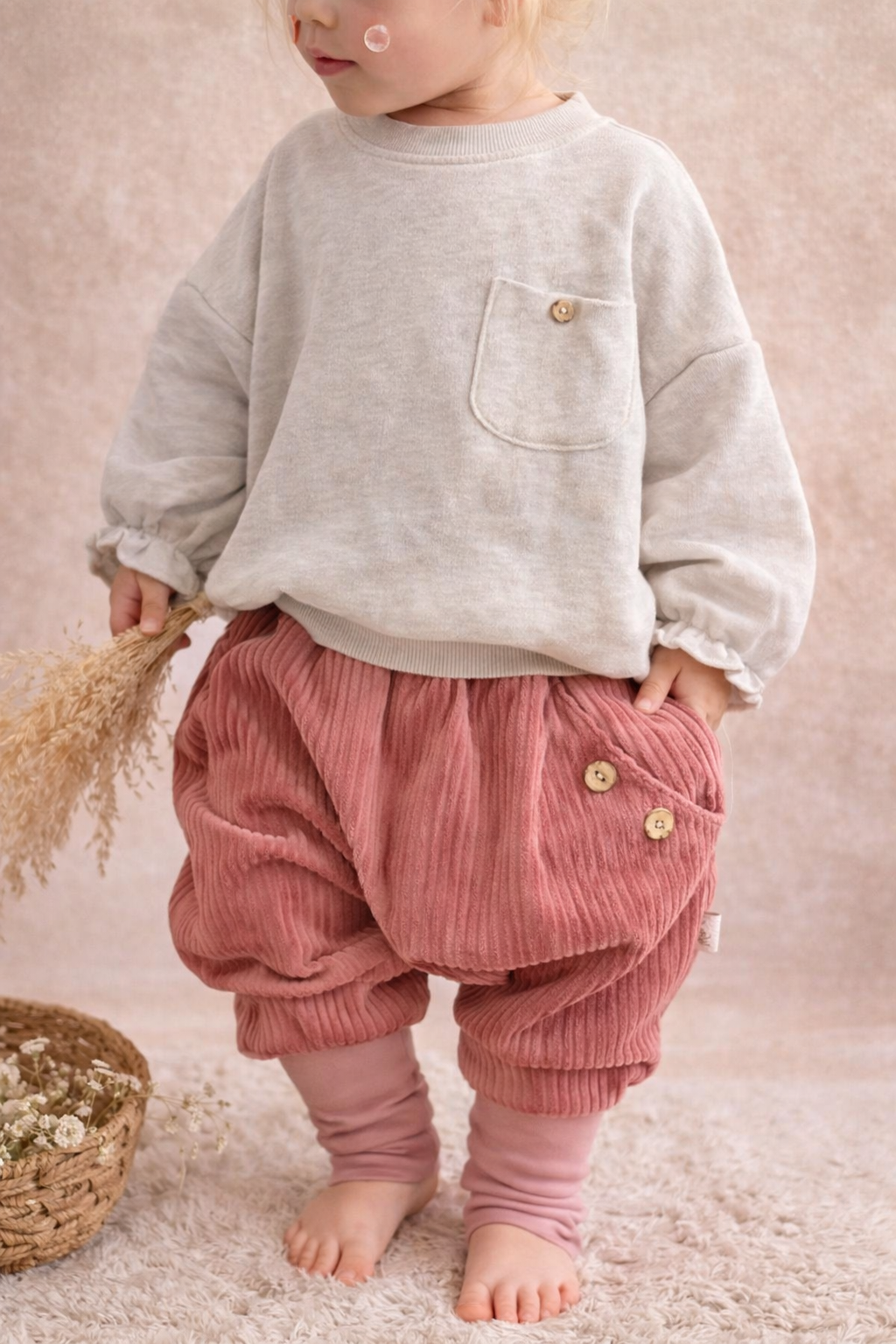 Kinder-Cordhose mit Mitwachsbündchen aus festem Cord