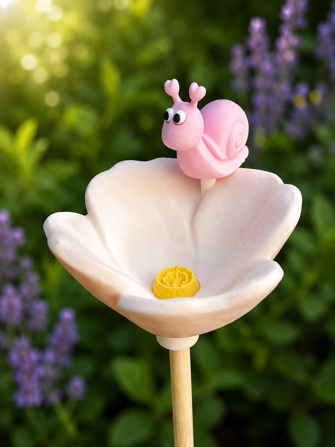 Vogel- & Insektentränke mit Schnecke